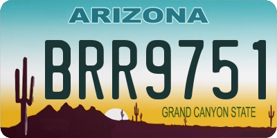 AZ license plate BRR9751