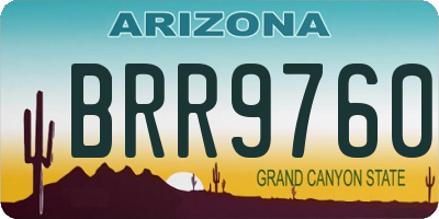 AZ license plate BRR9760
