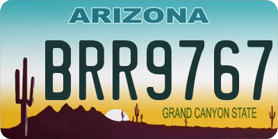 AZ license plate BRR9767
