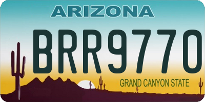 AZ license plate BRR9770
