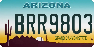 AZ license plate BRR9803