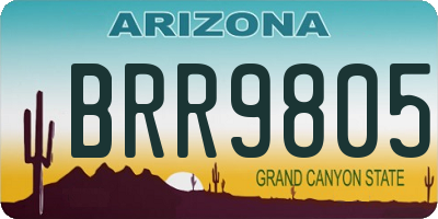 AZ license plate BRR9805