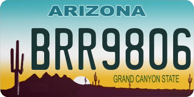 AZ license plate BRR9806
