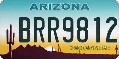 AZ license plate BRR9812