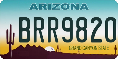 AZ license plate BRR9820