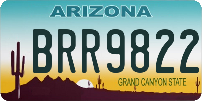 AZ license plate BRR9822
