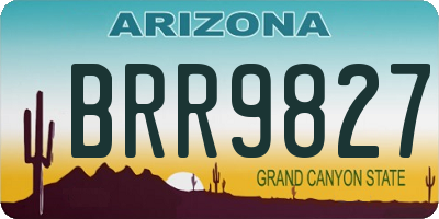 AZ license plate BRR9827