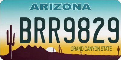 AZ license plate BRR9829