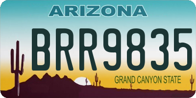 AZ license plate BRR9835
