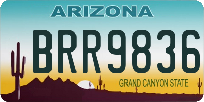 AZ license plate BRR9836