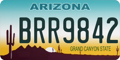 AZ license plate BRR9842
