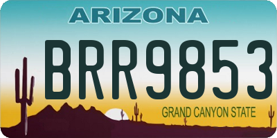 AZ license plate BRR9853