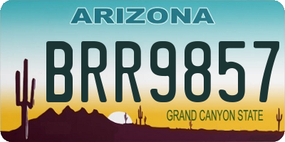 AZ license plate BRR9857