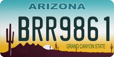 AZ license plate BRR9861