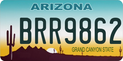 AZ license plate BRR9862