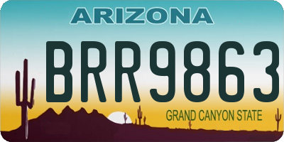 AZ license plate BRR9863