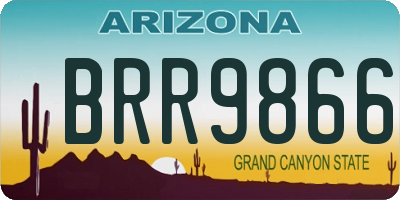 AZ license plate BRR9866