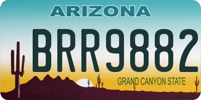 AZ license plate BRR9882