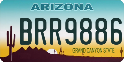 AZ license plate BRR9886