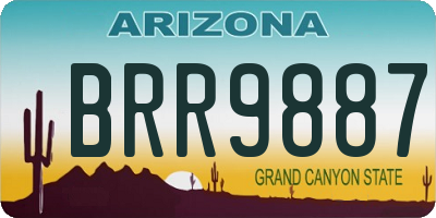 AZ license plate BRR9887