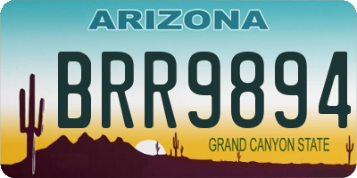 AZ license plate BRR9894