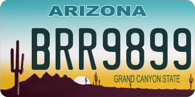 AZ license plate BRR9899