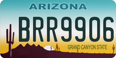 AZ license plate BRR9906