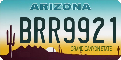 AZ license plate BRR9921