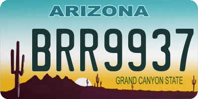 AZ license plate BRR9937