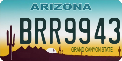 AZ license plate BRR9943