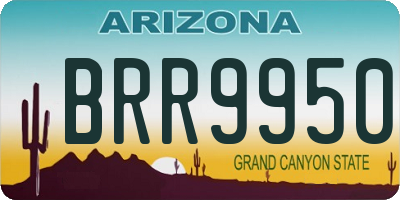 AZ license plate BRR9950