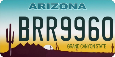 AZ license plate BRR9960