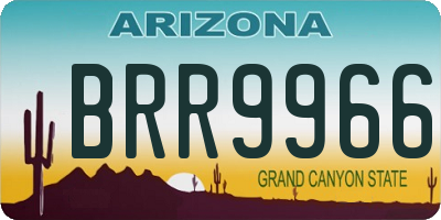AZ license plate BRR9966