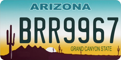 AZ license plate BRR9967
