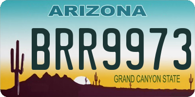 AZ license plate BRR9973
