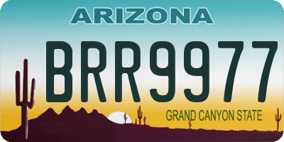 AZ license plate BRR9977