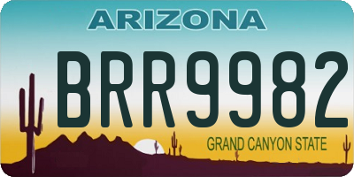 AZ license plate BRR9982