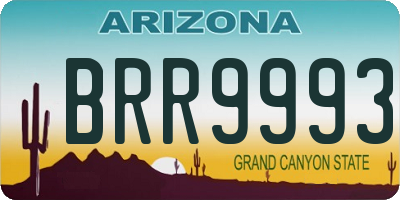 AZ license plate BRR9993
