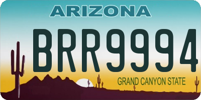 AZ license plate BRR9994