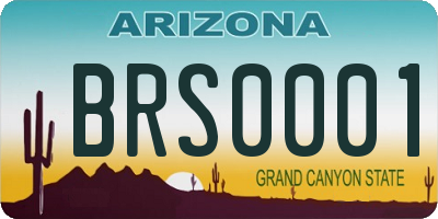 AZ license plate BRS0001