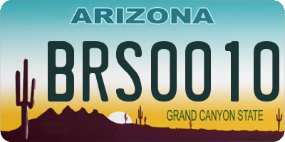 AZ license plate BRS0010