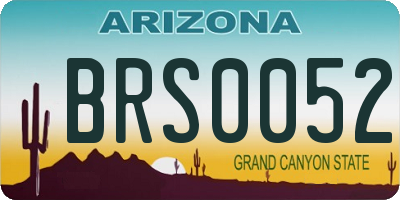 AZ license plate BRS0052