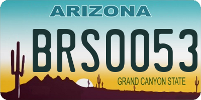 AZ license plate BRS0053