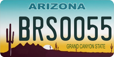 AZ license plate BRS0055