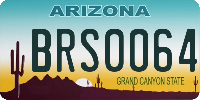 AZ license plate BRS0064