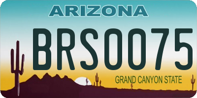 AZ license plate BRS0075