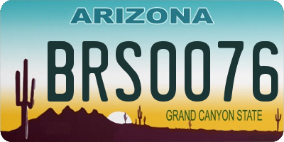 AZ license plate BRS0076