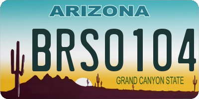 AZ license plate BRS0104