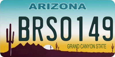 AZ license plate BRS0149