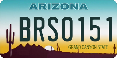 AZ license plate BRS0151